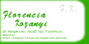 florencia kozanyi business card